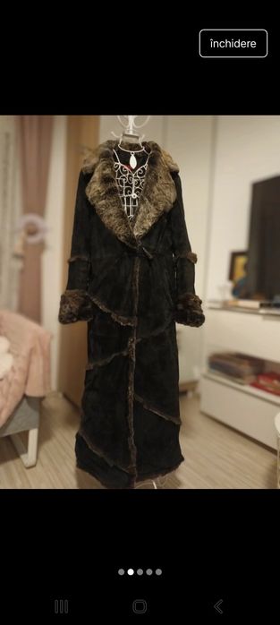 Palton piele naturala imblanit Casa Derhy Paris, marimea L