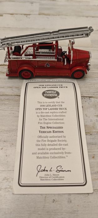 Matchbox models of Yesteryear Leyland Cub open top ladder truck
