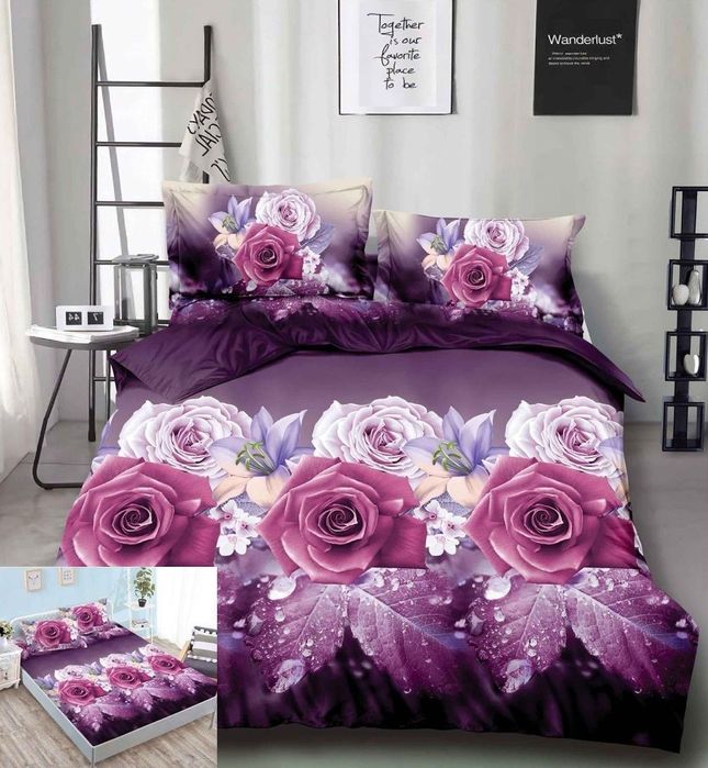 Lenjerie De Pat 3D - Cola Xd006, Bumbac, 4 Piese, Cu Elastic, Imprimeu