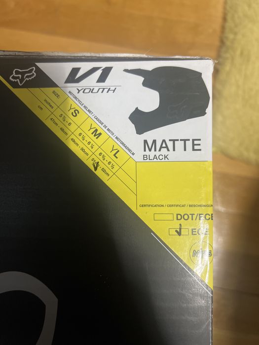 casca motocross Fox V1 Youth Matte Black Mips marime YL