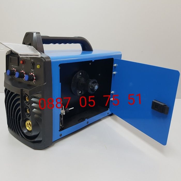 Инверторен телоподаващ апаратММА/MIG 250А СО2 + Електрожен