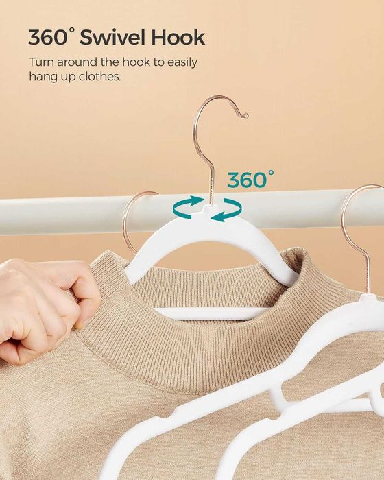 Здрави закачалки за дрехи с плюшено покритие - 10 бр