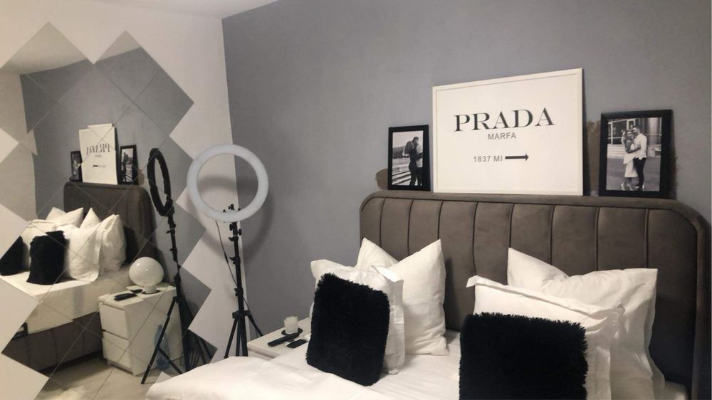 Pat matrimonial cu saltea si lada depozitare 160x200 gri/maroniu