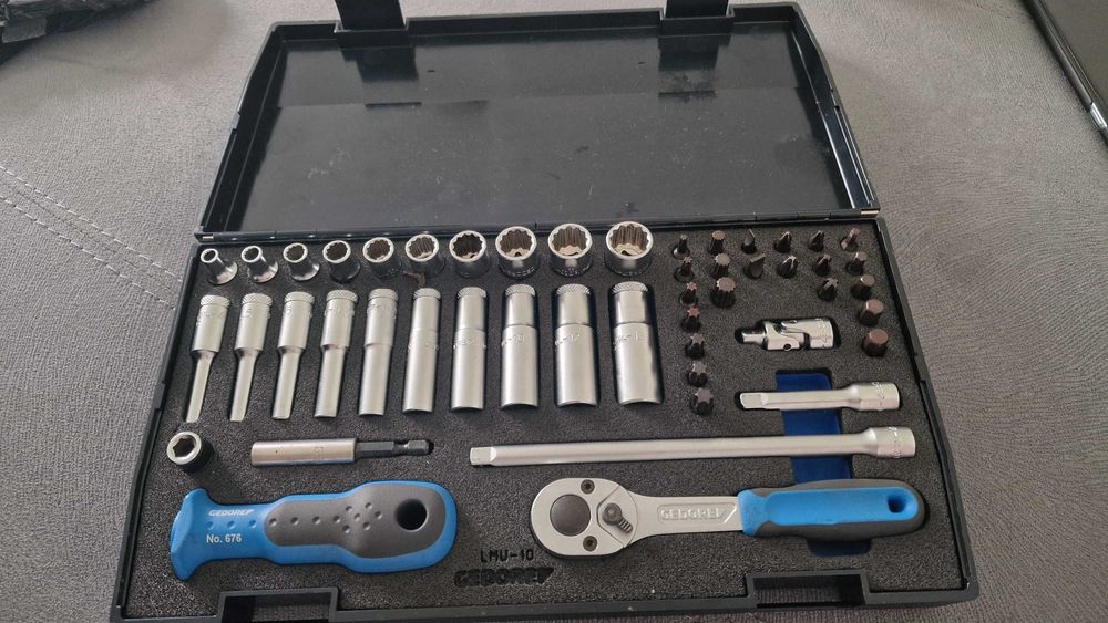 Set chei tubulare metrice, Gedore, 1/4 (6,3 mm), 49 buc. Original