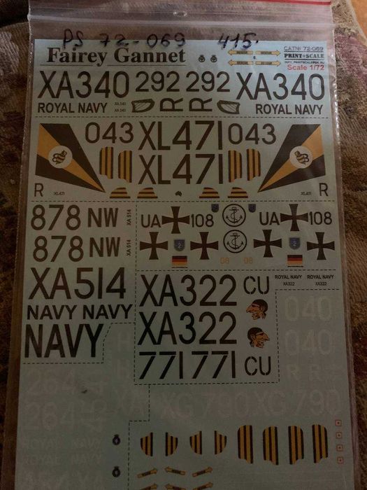 Сборная модель самолета Фэйри Ганнет (NOVO, СССР, 1/72)