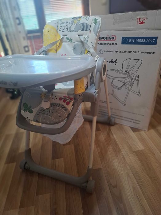 Детско столче за хранене CHIPOLINO MASTER CHEF Сиво
