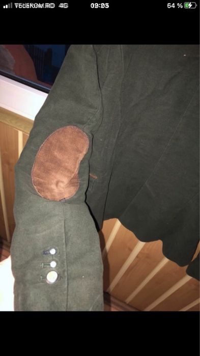 Sacou Zara Basic verde olive elegant S