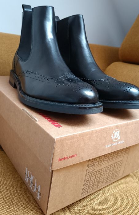 Нови BATA мъжки боти/ботуши естествена кожа 42 номер