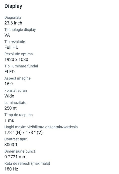 Vând monitor gaming