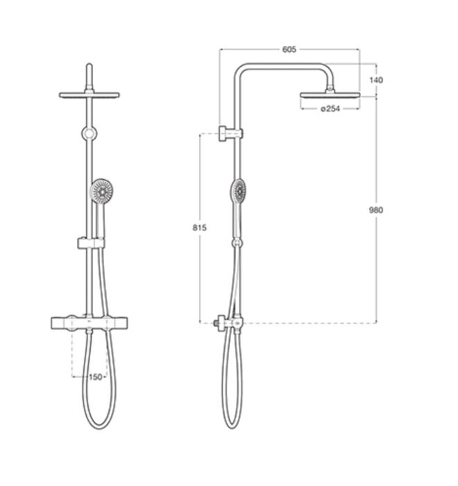 Душ система с термостат Roca розово злато - A5A9A2ERG2