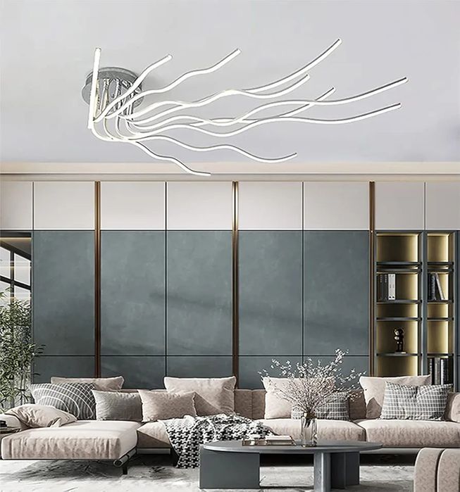 140W LED Сива таванна лаюпа за дневна, спалня димируема с дистанционно