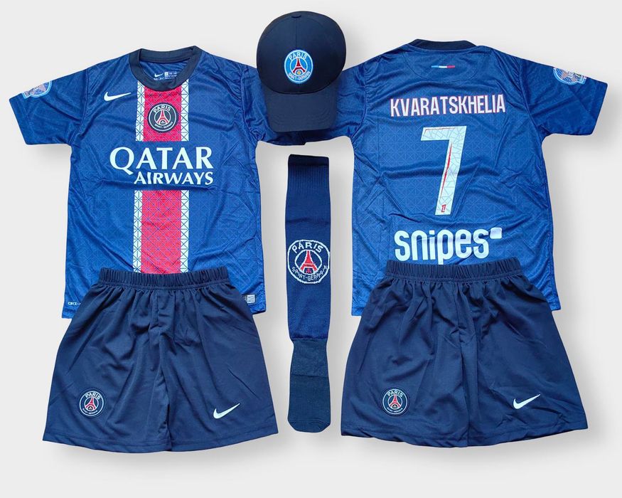 Детски футболен екип ПСЖ Кварацхелия PSG тениска и шорти Kvaratskhelia