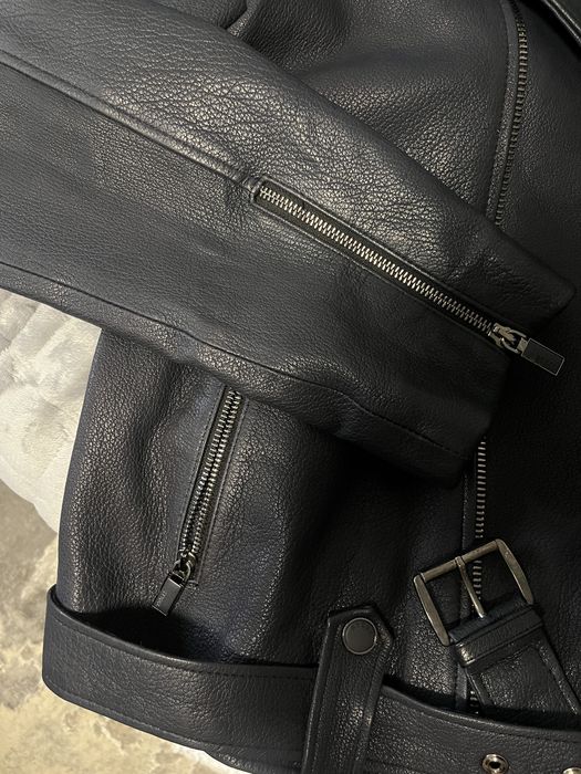 Geacă biker din piele naturală STEEL Leather & Fur | M/L | Ca nouă