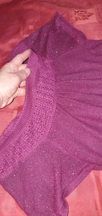 Bluza tricot  mov/ violet elegant cu fir stralucitor XS/ S