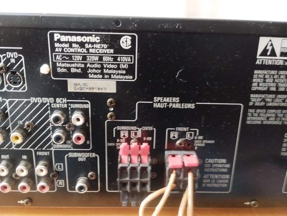 Panasonic AV control receiver SA-HE70 class H+на 110 волта