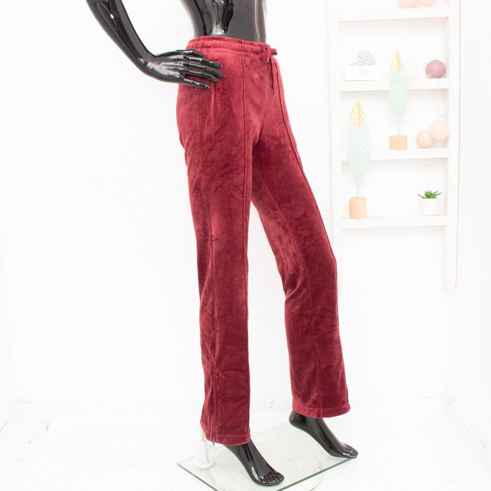 Juicy Couture оригинален дамски панталон плюшен вишнав лого камъни XS