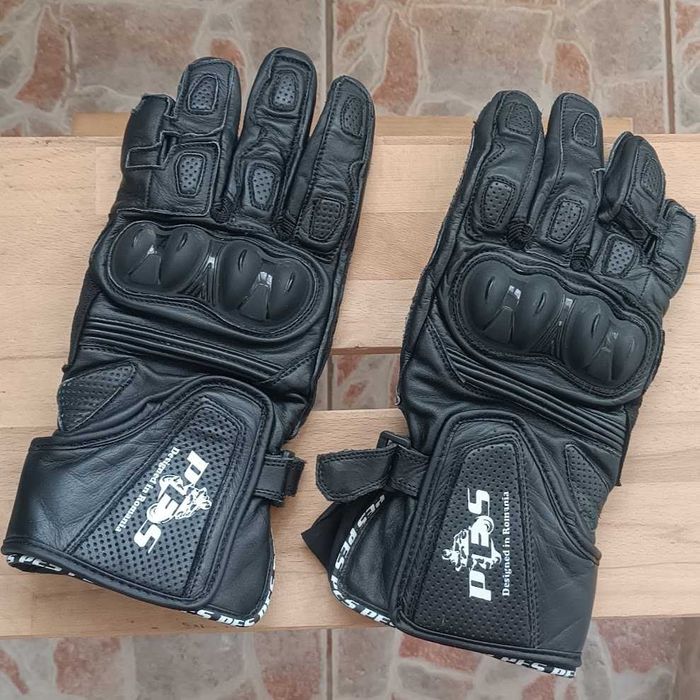 Mănuși Moto Piele Lungi PES cu Protecții TPU, Touchscreen și Ventilație