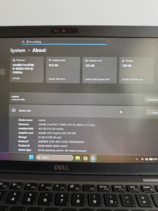 Laptop Dell Latitude 5400 | i7 Gen 8 | 16 GB RAM | 256 GB SSD | Impecabil