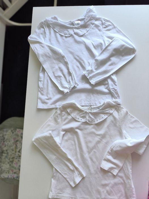 Set haine școală fetiță 128-134 bluze albe școală, sarafan școală, rochie școală, salopeta NEXT