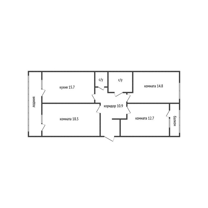 3-х комнатная. Береке