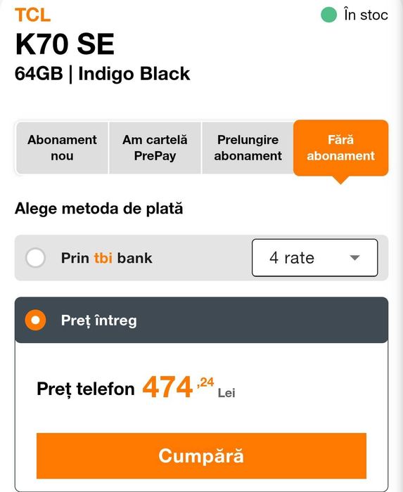Vand telefon TCL  K70 SE