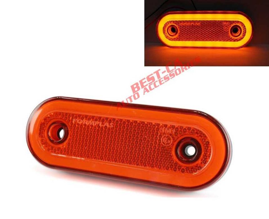 Неонови жълти габаритни светлини 12-24V за кемпер, ремарке, камион и