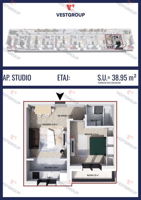 Apartament 2 camere Weiner 5 Militari Vest Group — fotografia 3