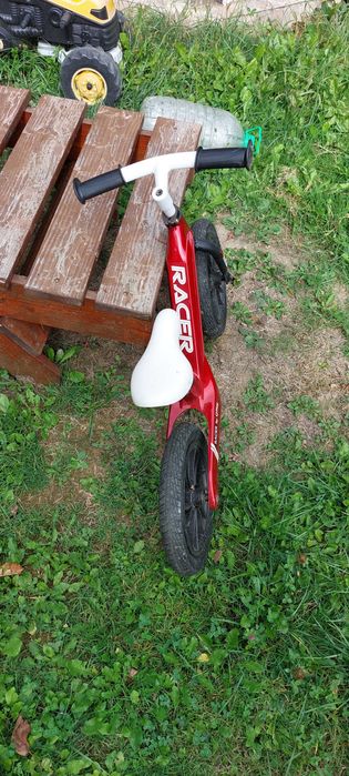 Bicicleta copii fara pedale, Qplay Racer, Roșie, 12 inch