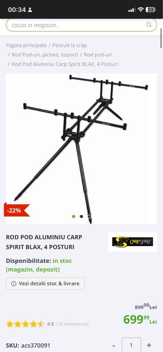 Rod Pod Carp Spirit(4 Posturi)