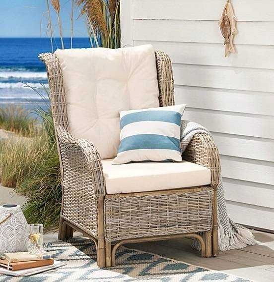 fotoliu de gradina din ratan natur fara perne