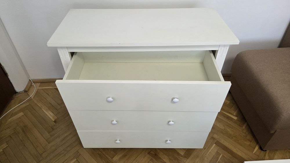 Comodă 3 sertare - ALB