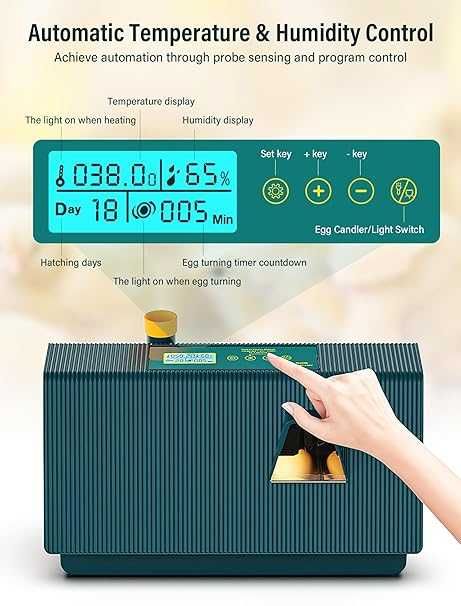 Напълно автоматичен инкубатор за кокошки, 10 яйца от Aissom