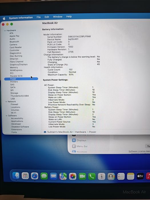 Macbook air M1 8gb 256gb