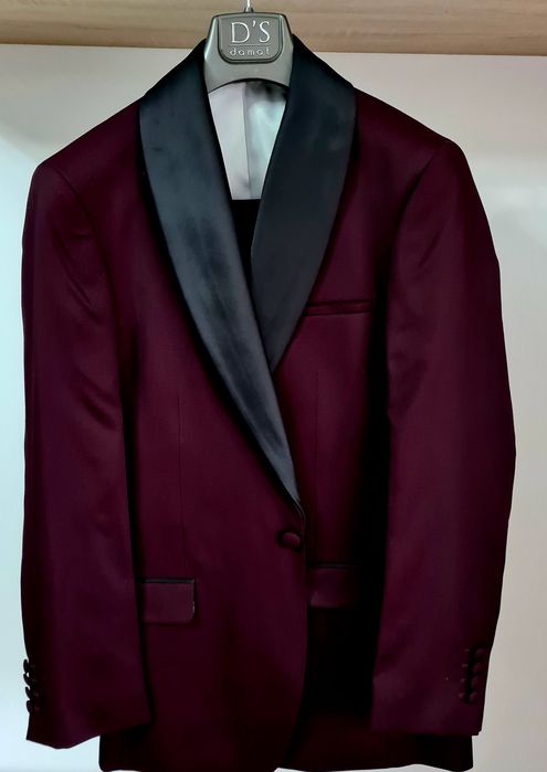 Costum Damat eveniment / visiniu/negru / marime M / impecabil