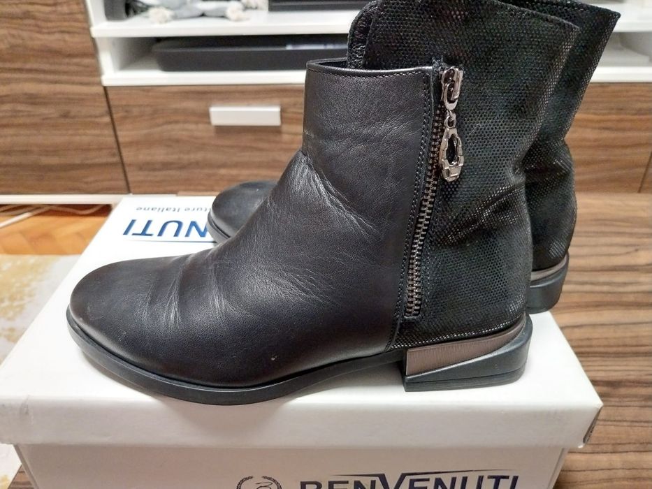 Ghete piele naturala texturate sidef 36