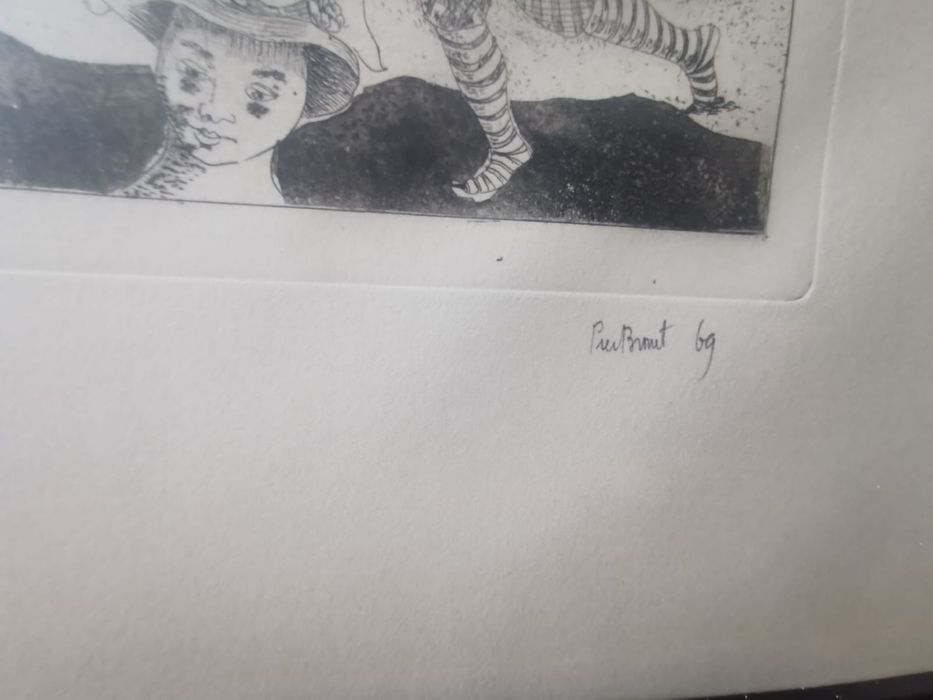 Антикварна картина техника суха игла , само 15 бройки 69г. авторска !