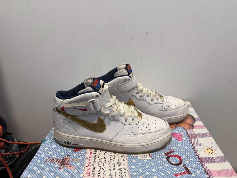 Nike Air Force 1 Mid '07 'White Metallic Gold Team USA''оригинални 43
