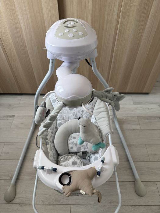 Balansoar, Leagan electric Caretero Raffi bebe, bebelusigri, rotire 90°, 5 viteze, set cu carusel si jucarii