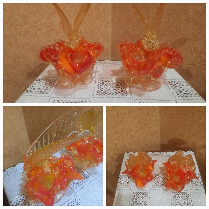 Винтаж. Коллекционные, очень красивые вазочки-бабочки, ручная работа,