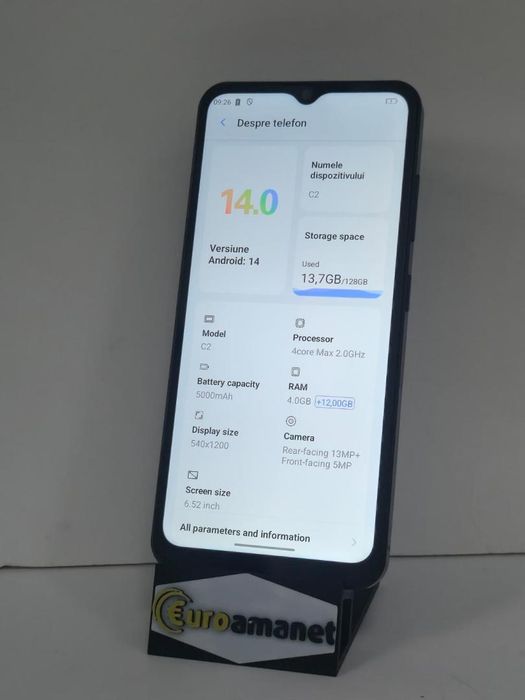 Telefon mobil Oukitel C2, 6.52", 128GB/4GB RAM , 5000mAh, Negru -P-