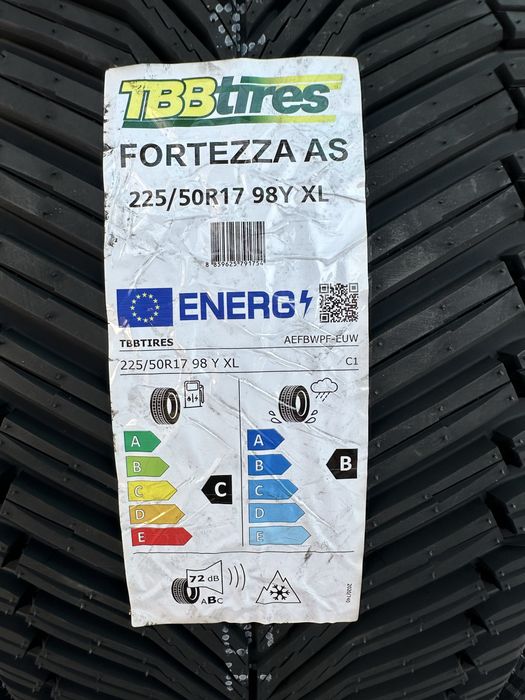 Нови всесезонни гуми TBB TIRES FORTEZZA AS 225/50R17 98Y XL БОРД 2255017