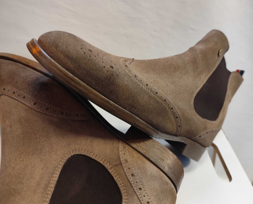 Ghete chelsea 42 42.5 brogue Tommy Hilfiger piele naturala suede moal