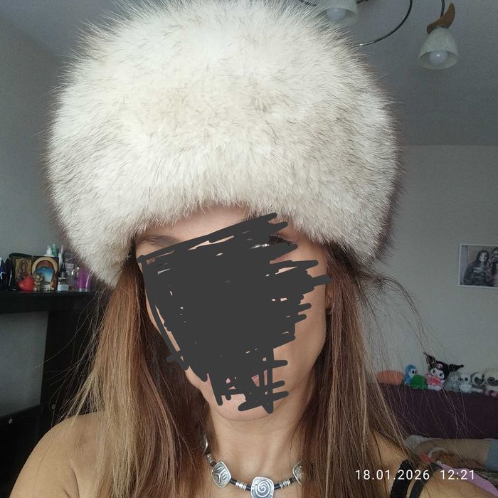 Шапка сребърна лисица