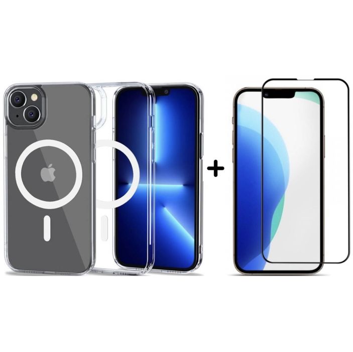 Iphone 14/15/16e/17/PLUS/PRO/MAX/AIR Husa OPTIM Magsafe + Folie Sticla