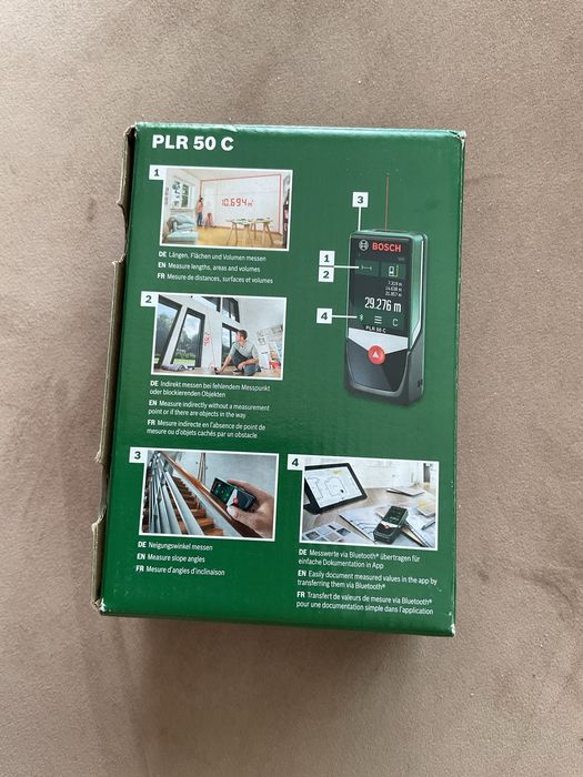 Telemetru cu laser Bosch PLR 50 C, 50 m, Bluetooth