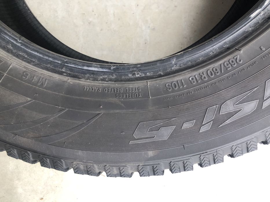 Зимни гуми TOYO-7 мм грайфер-Топ състояние- 4 бр-265/60/18