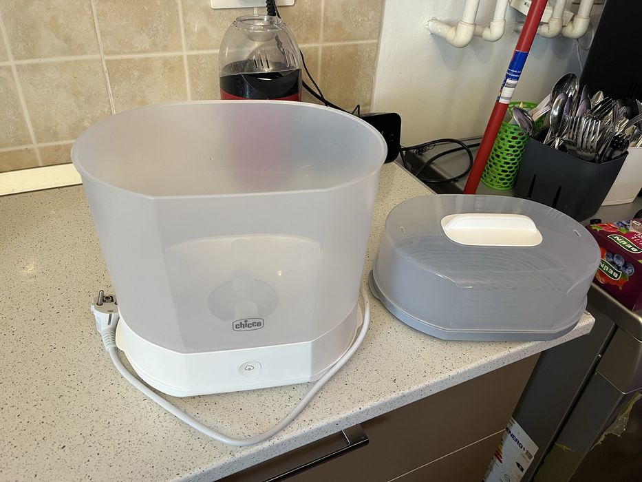 Sterilizator electric cu aburi Chicco 3 in 1 Steril Natural, 0luni+