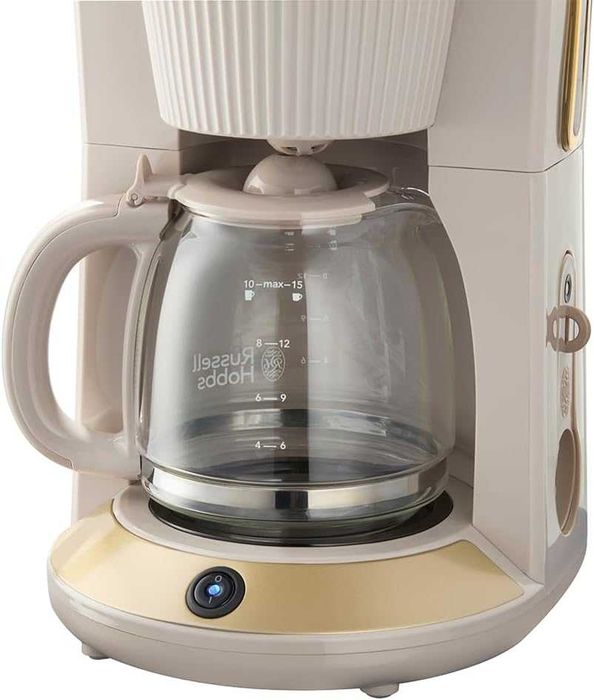 Шварц кафемашина Russell Hobbs, Brontë Stone, 1.25л, 1100W, технология WhirlTech, поддържане на топлината, стъклена кана, лек ДЕФЕКТ