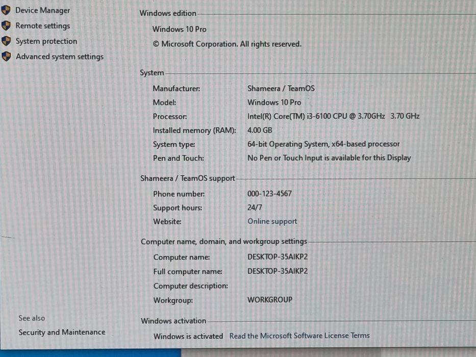 vand calculator Lenovo Think Centre M700..SFF..i3 gen 6.