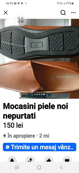 Mocasini Piele Naturala Noi.